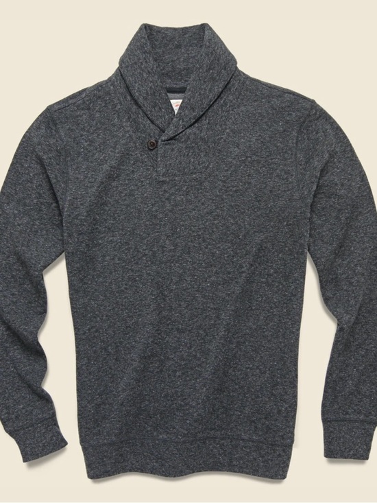 Faherty Other - Faherty Men's Charcoal Shawl Collar V-Neck Sweater